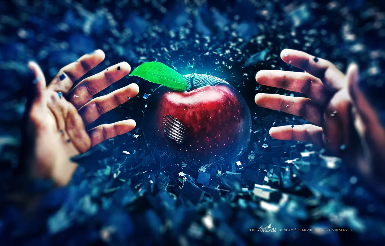 Фото обои Apple, Яблоко, Стиль, Руки, Bad, Seed, Семечка