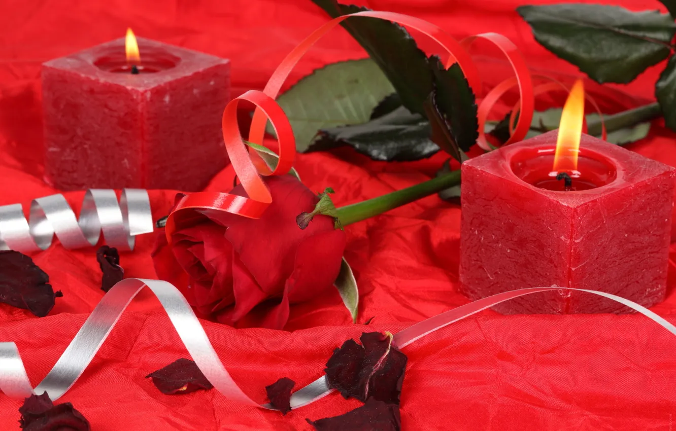 Фото обои цветы, сердце, свеча, red rose, roses, romance, candles, роуз