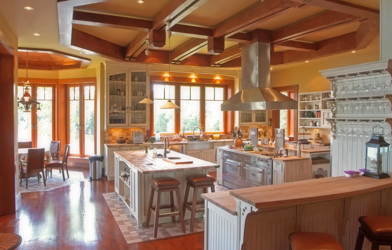 Фото обои interior, kitchen, dining, design. house