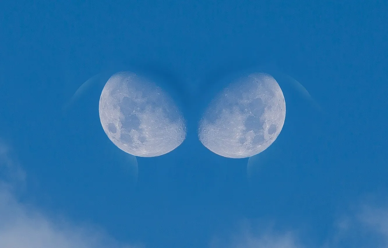 Фото обои небо, облака, луна, moon