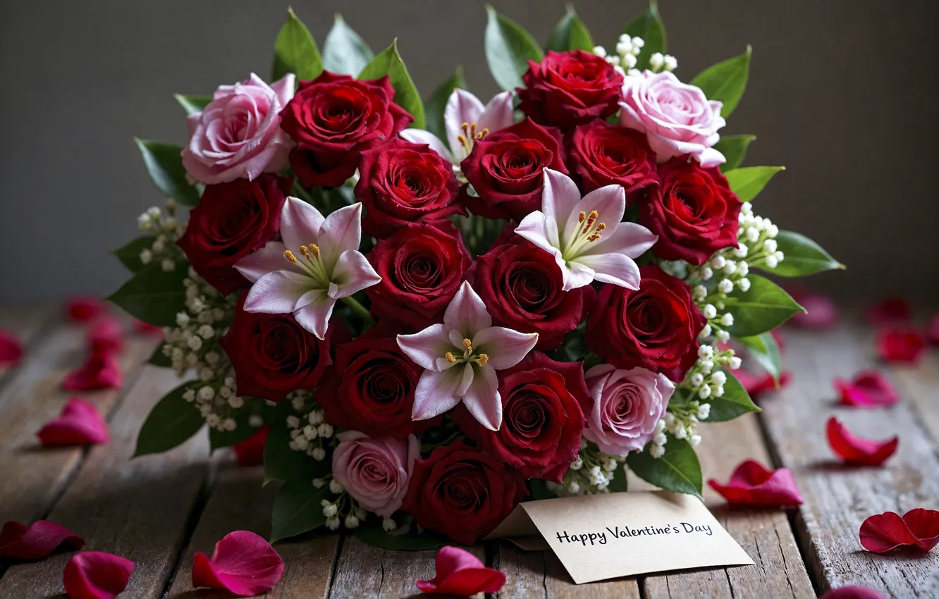 Фото обои любовь, цветы, романтика, сердце, розы, букет, love, happy