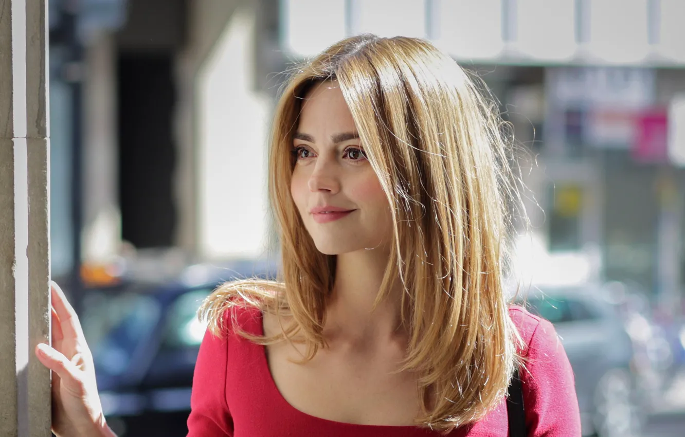 Фото обои взгляд, поза, актриса, hair, Дженна Коулман, Jenna Coleman