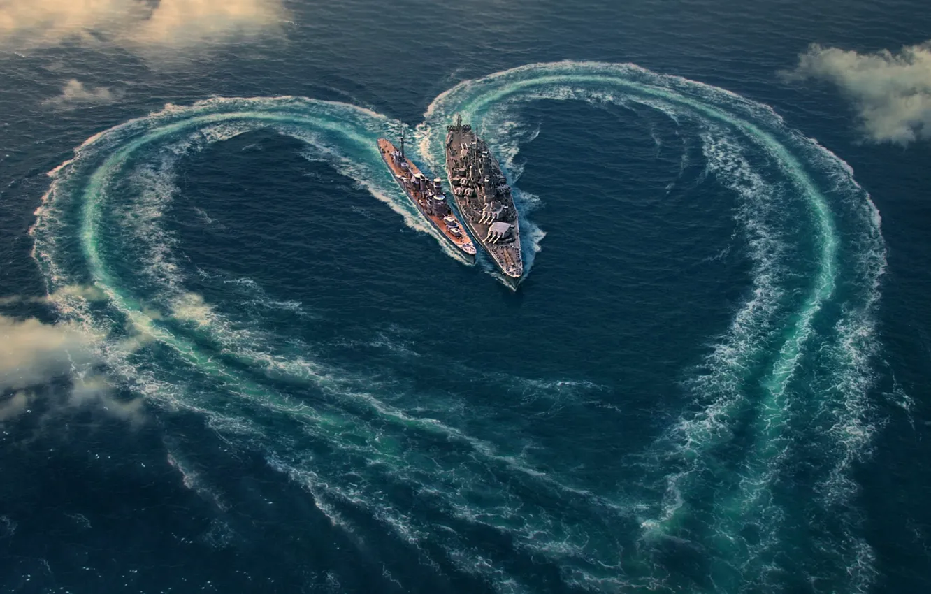 Фото обои сердце, корабль, Циркуляция