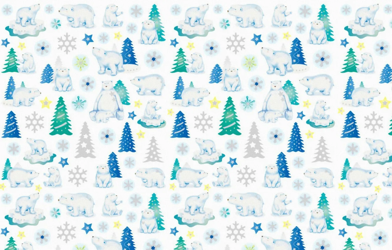 Фото обои фон, праздник, текстура, мишка, Новый год, ёлочка, снежинка, звёздочка