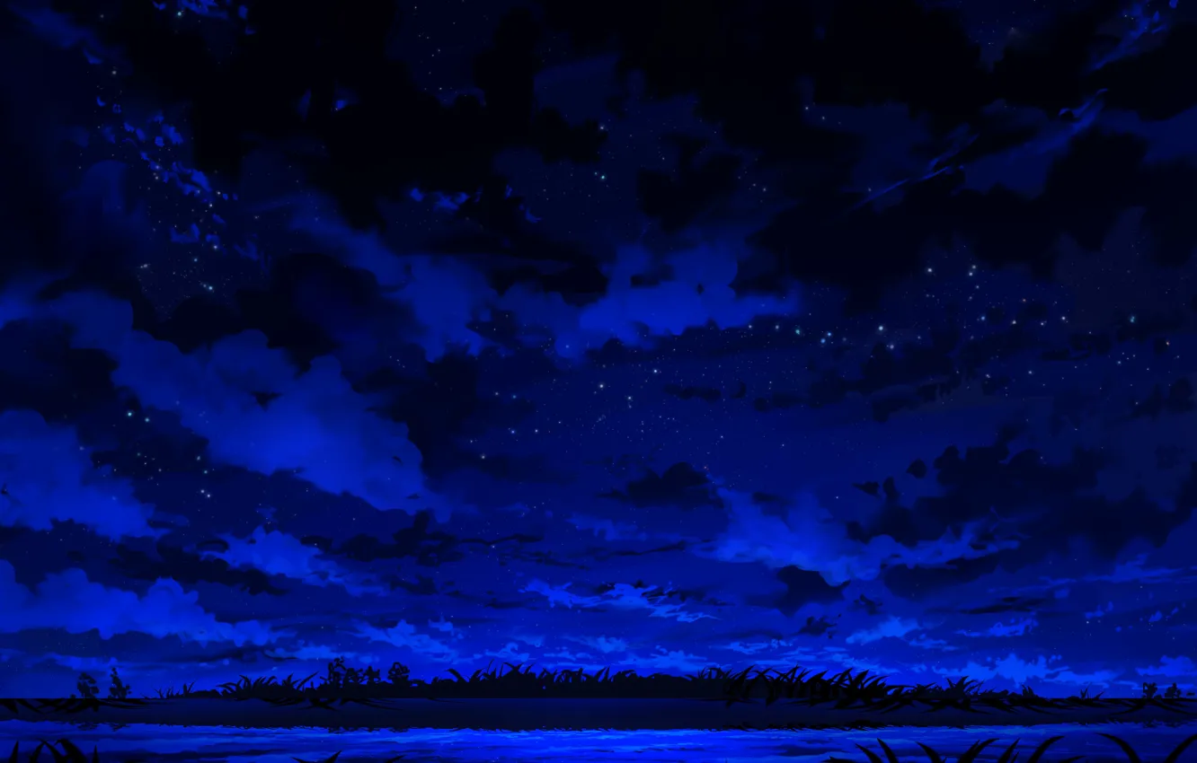 Фото обои небо, вода, ночь, природа