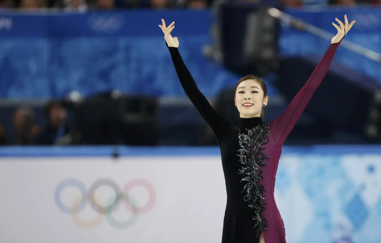 Фото обои girl, figure, Yuna, Nice, Kim, Skating, Corea, Olimpic