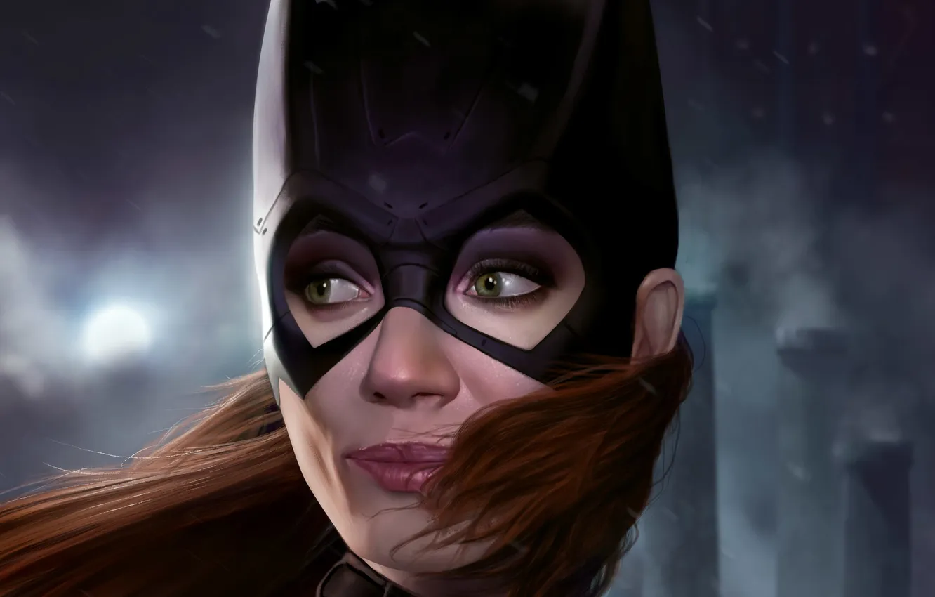 Фото обои взгляд, маска, арт, DC Comics, Batgirl