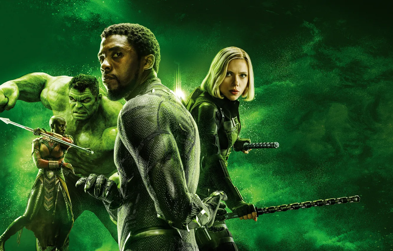 Фото обои фантастика, Scarlett Johansson, Скарлетт Йоханссон, Hulk, постер, комикс, зелёный фон, Black Widow