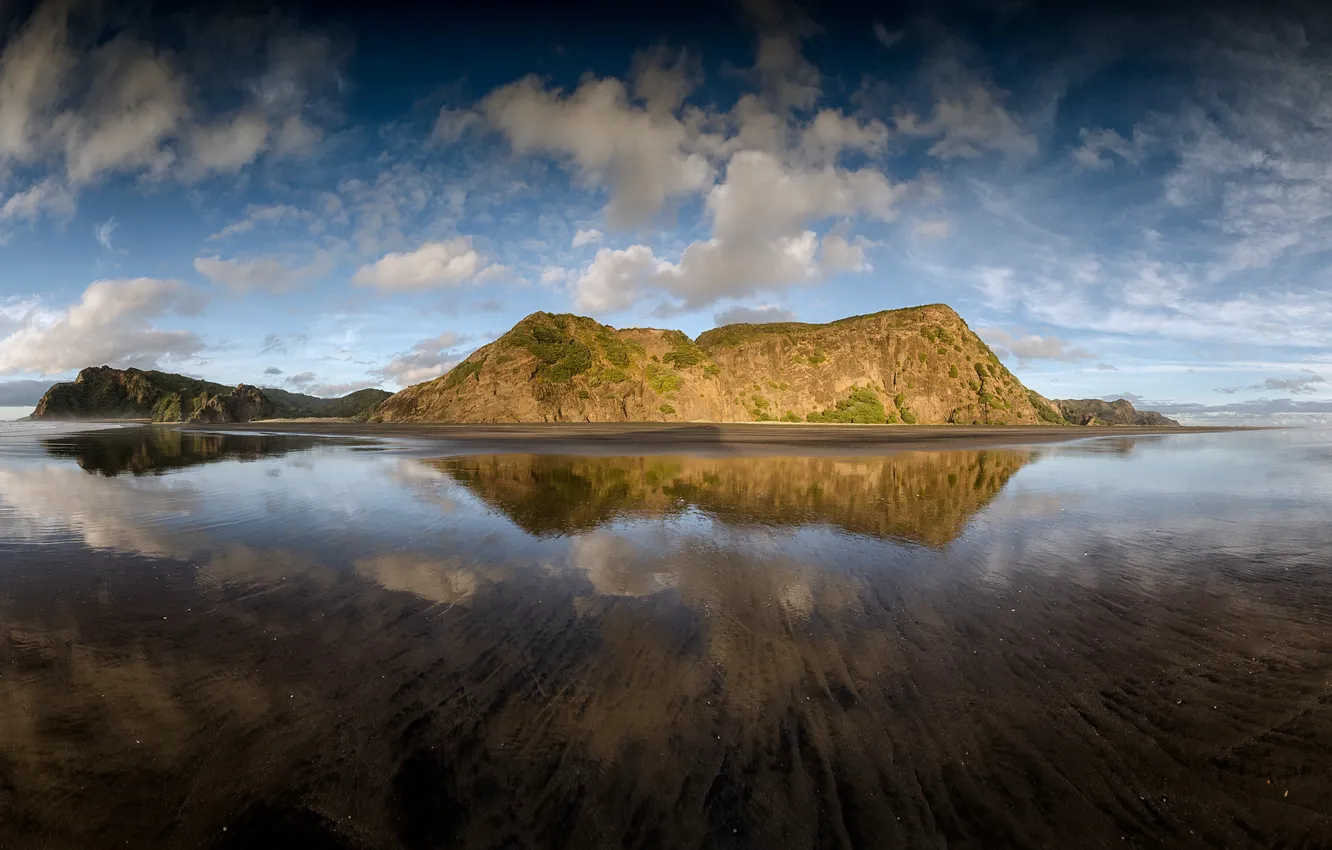 Фото обои остров, island, Новая зеландия, Karekare Beach