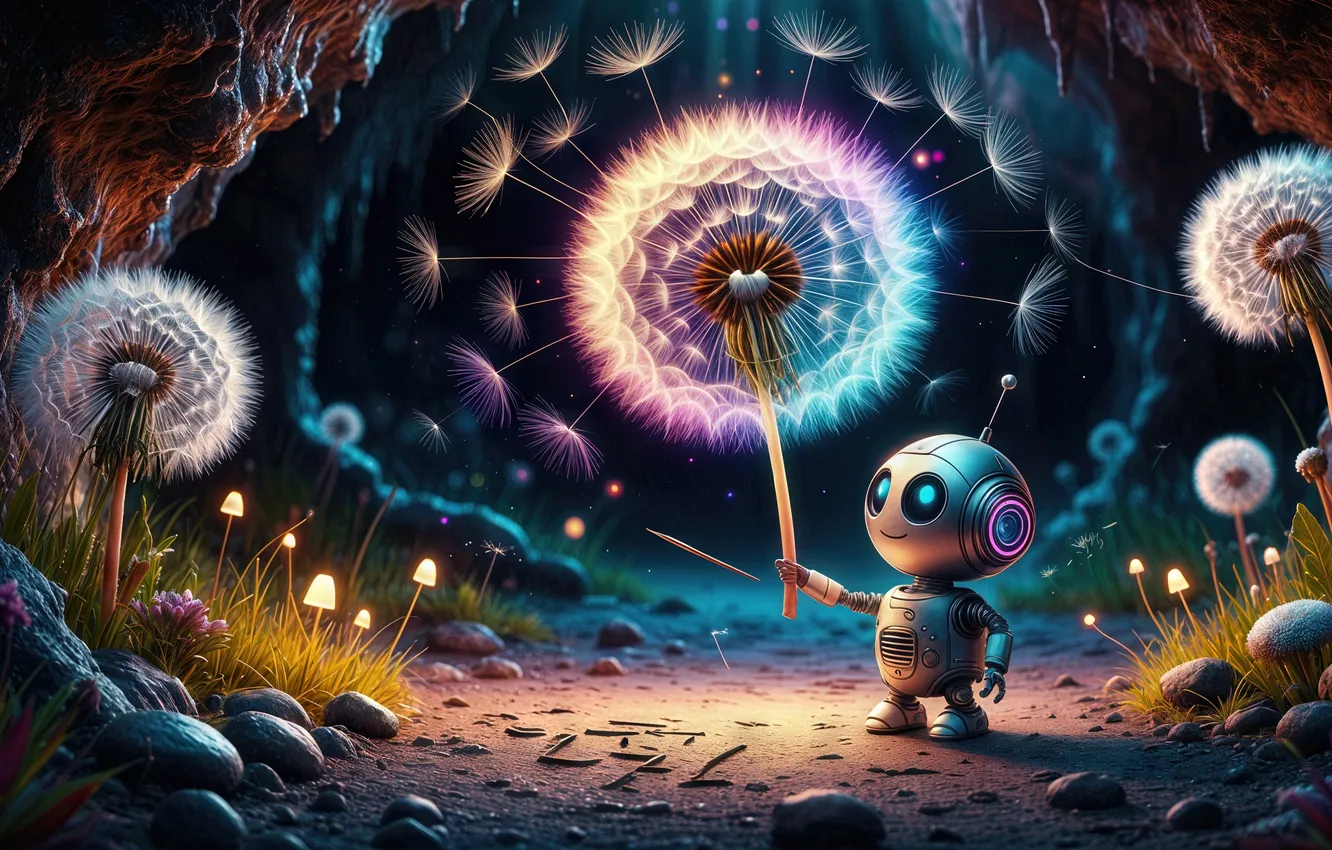 Фото обои fantasy, robot, neural network