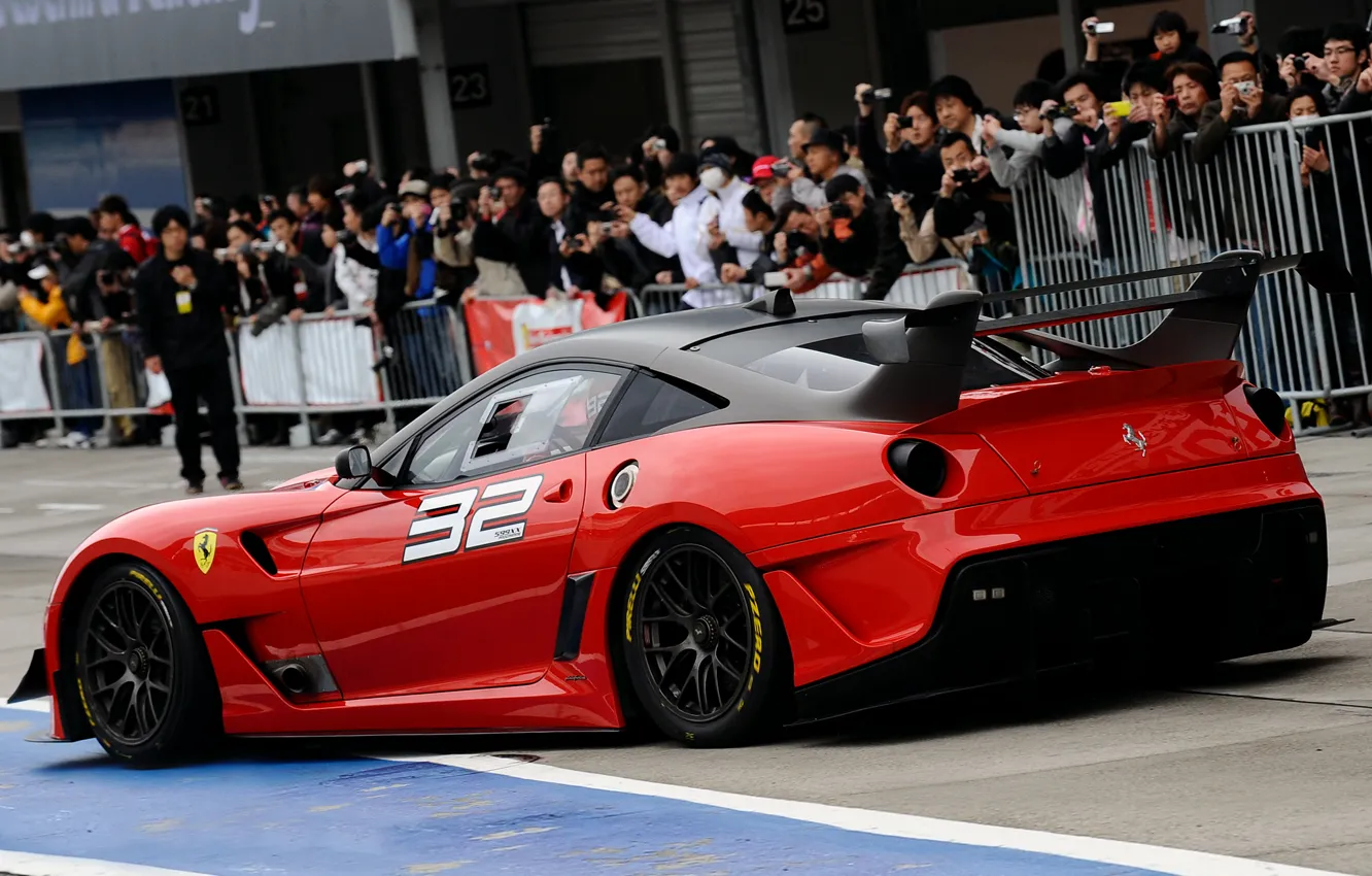 Фото обои Ferrari, Red, 599X