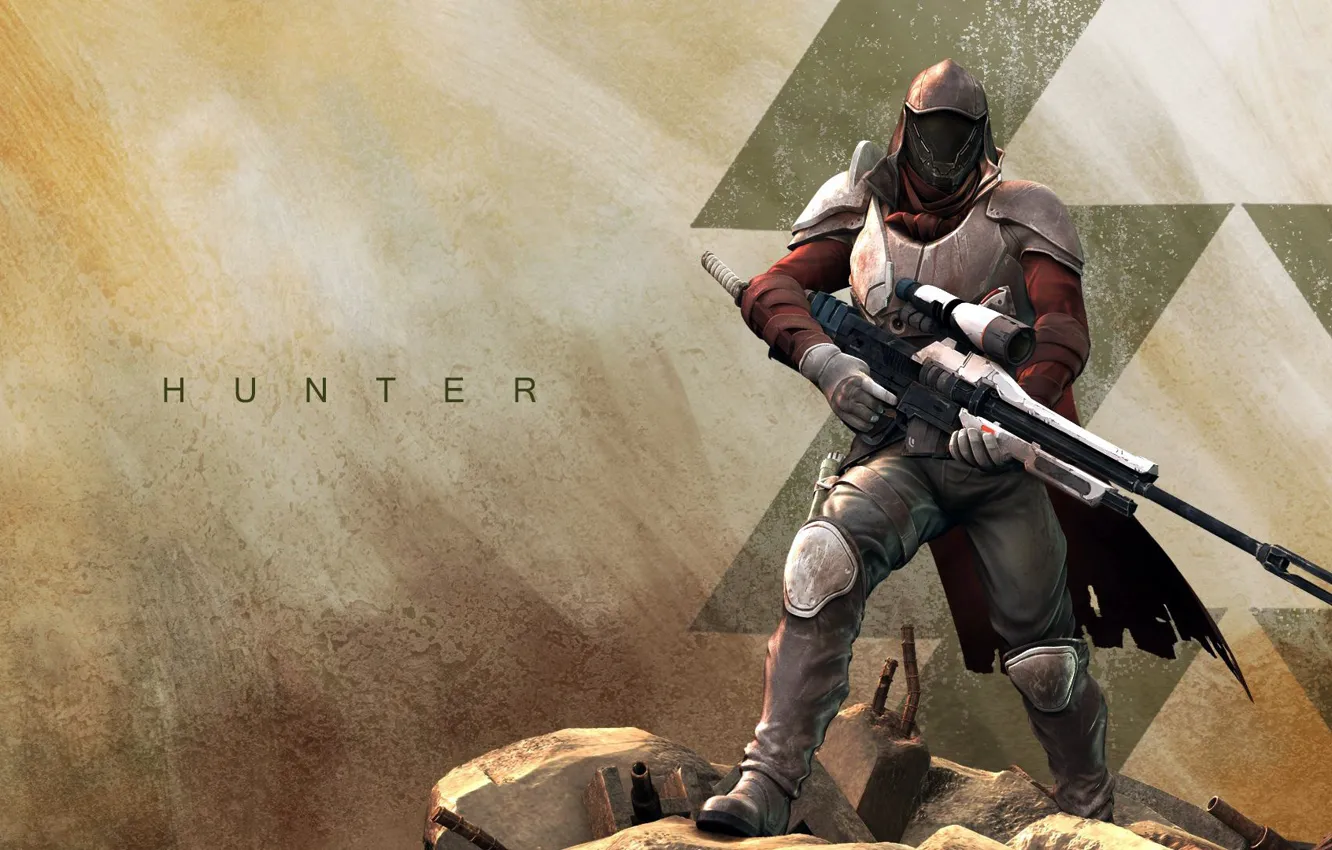 Фото обои gun, game, Hunter, weapon, sniper, Destiny, Guardian