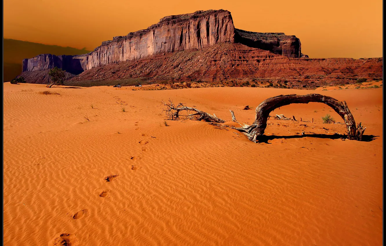 Фото обои песок, горы, пустыня