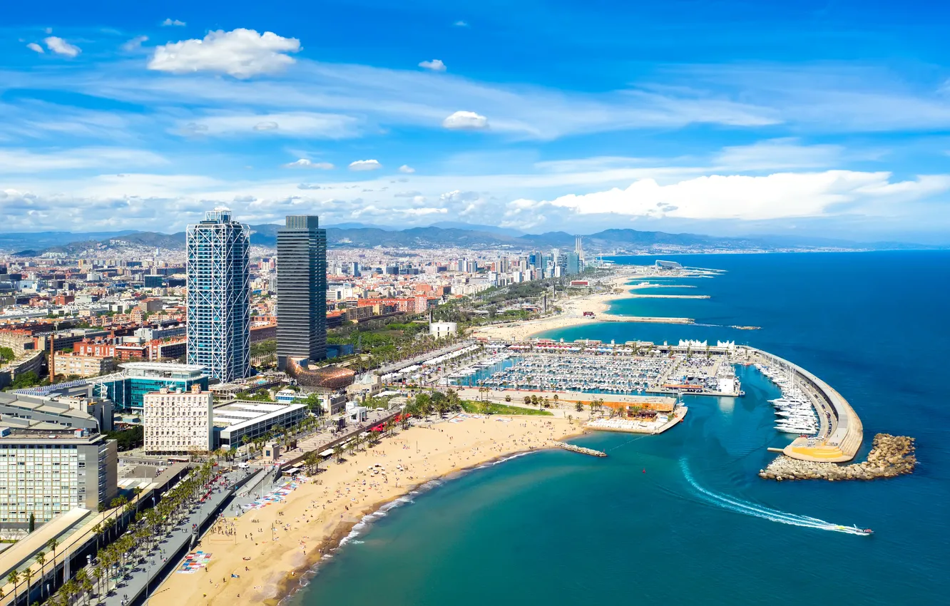 Фото обои relax, europe, skyline, spain, holiday, barcelona, urban, cityscape
