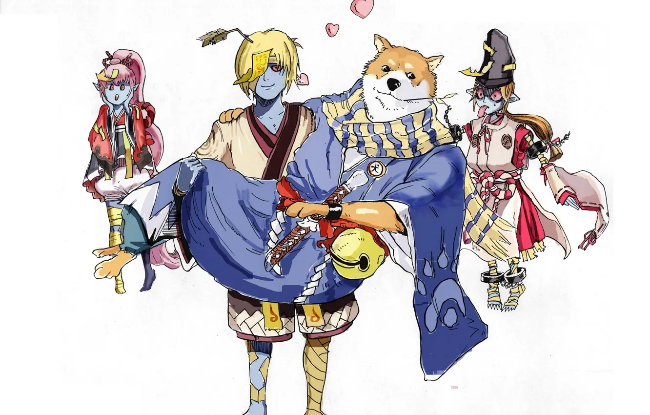 Фото обои Onmyouji, Onmyoji, Kyonshii Imouto, Onmyouji (NetEase), Kyonshii Ani, Kyonshii Otouto, Inugami