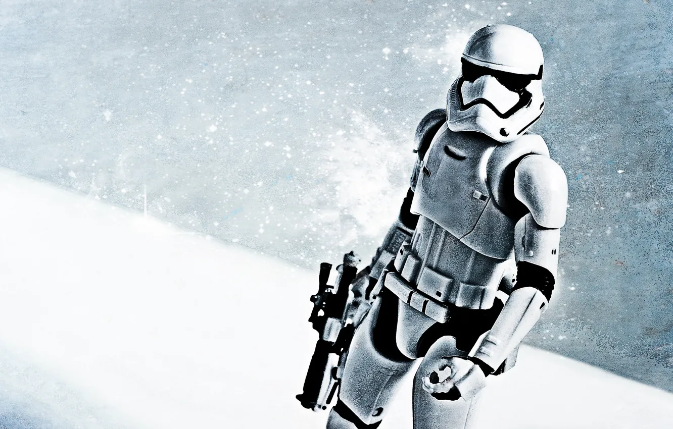 Фото обои зима, снег, оружие, Star Wars, Stormtrooper