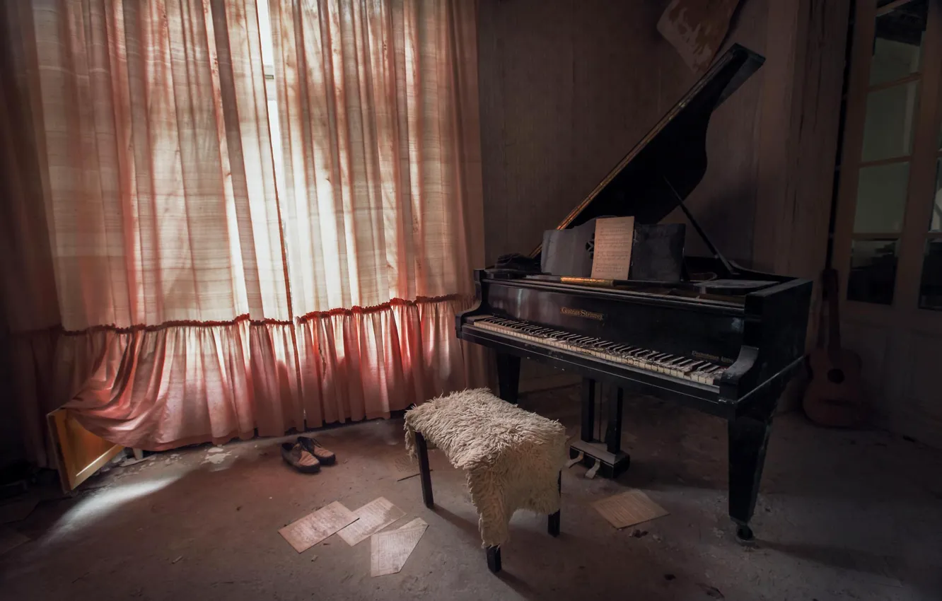 Фото обои музыка, комната, рояль