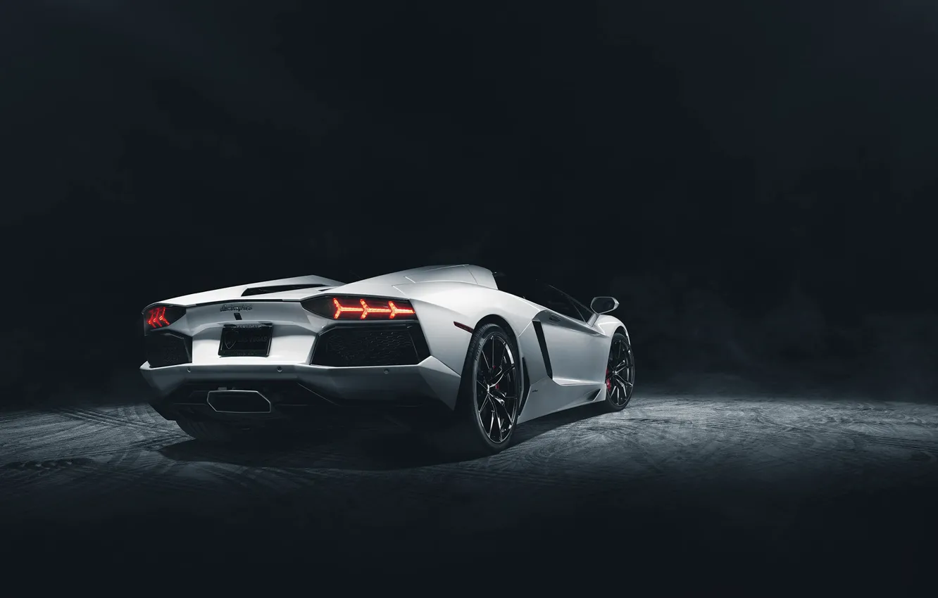 Фото обои Roadster, Lamborghini, Dark, White, Studio, LP700-4, Aventador, Supercar