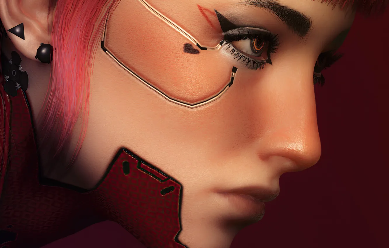 Фото обои лицо, будущее, игра, технологии, future, game, красный фон, face