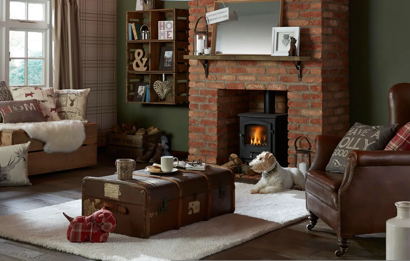 Фото обои design, style, living room, interior, fireplace