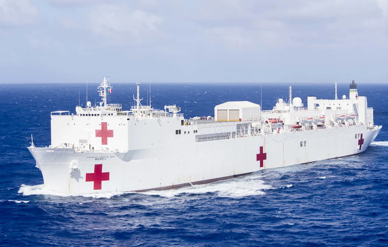Фото обои корабль, USNS Mercy, T-AH 19, госпиталь