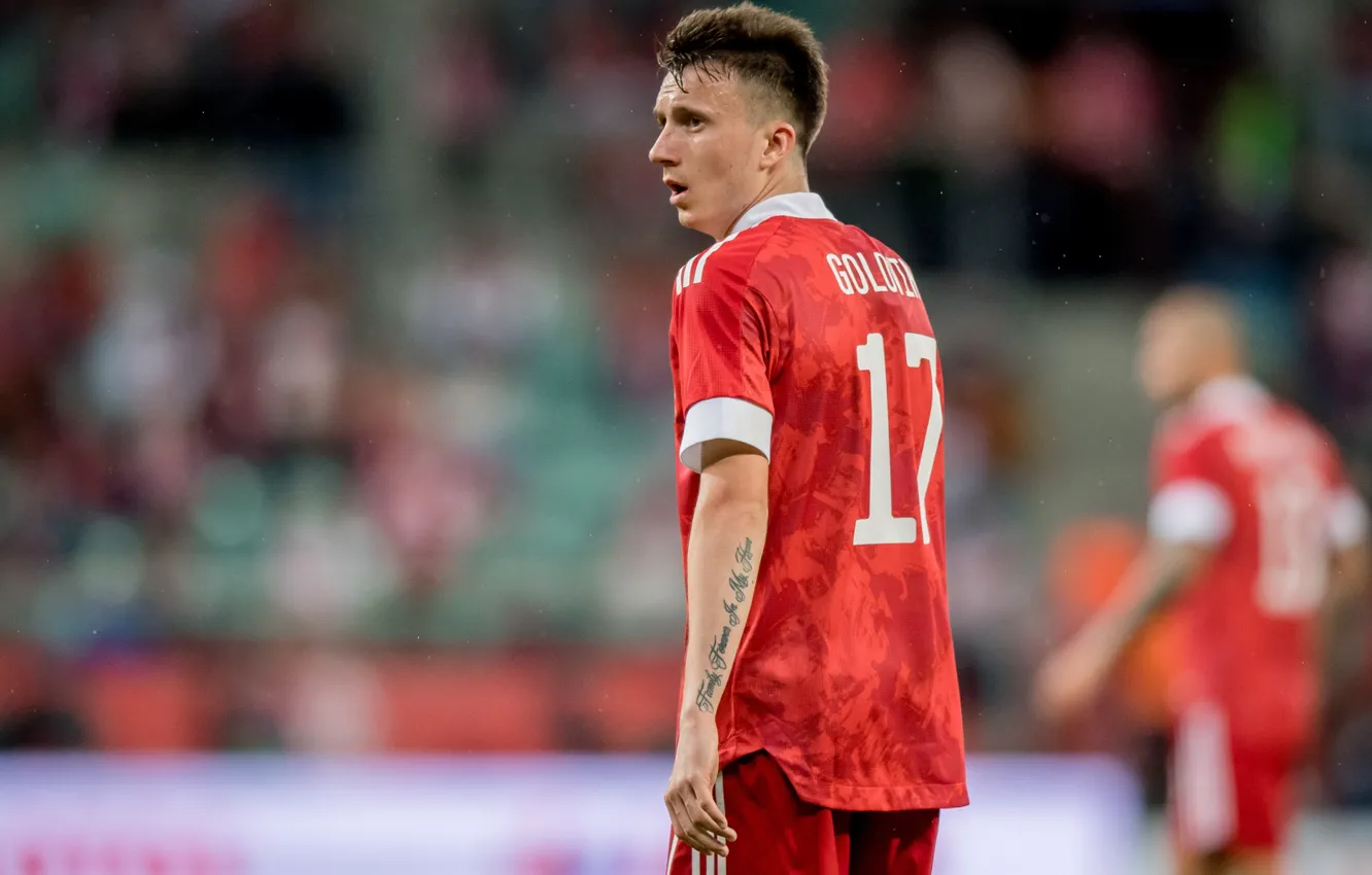 Фото обои футбол, спорт, спиной, стадион, Александр Головин, Alexandr Golovin