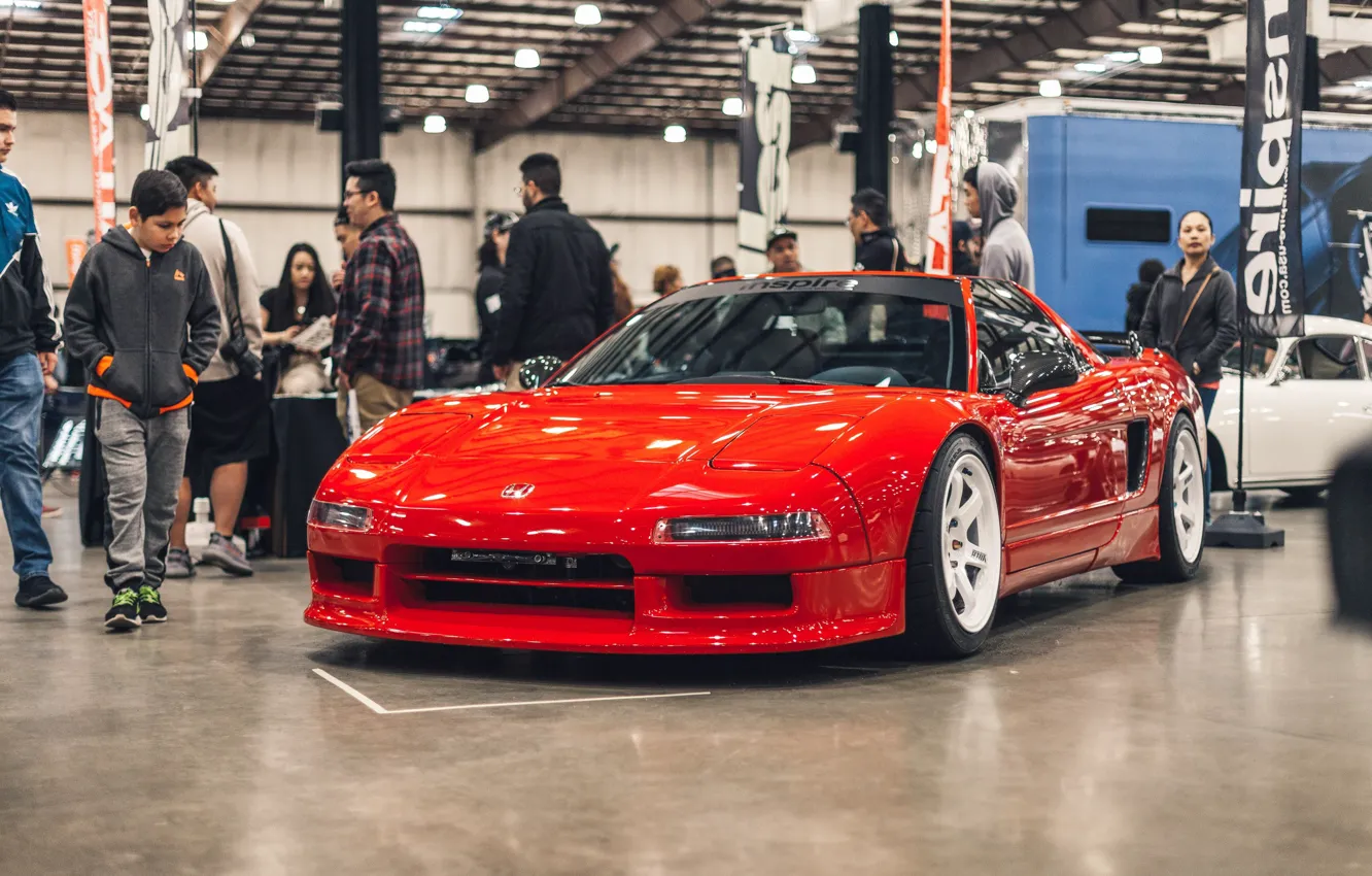 Фото обои Red, Honda, Front, NSX, Stance, StenceNation