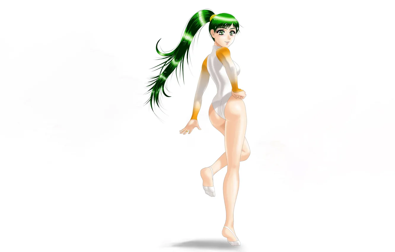 Фото обои girl, sexy, ass, green eyes, long hair, anime, beautiful, pretty