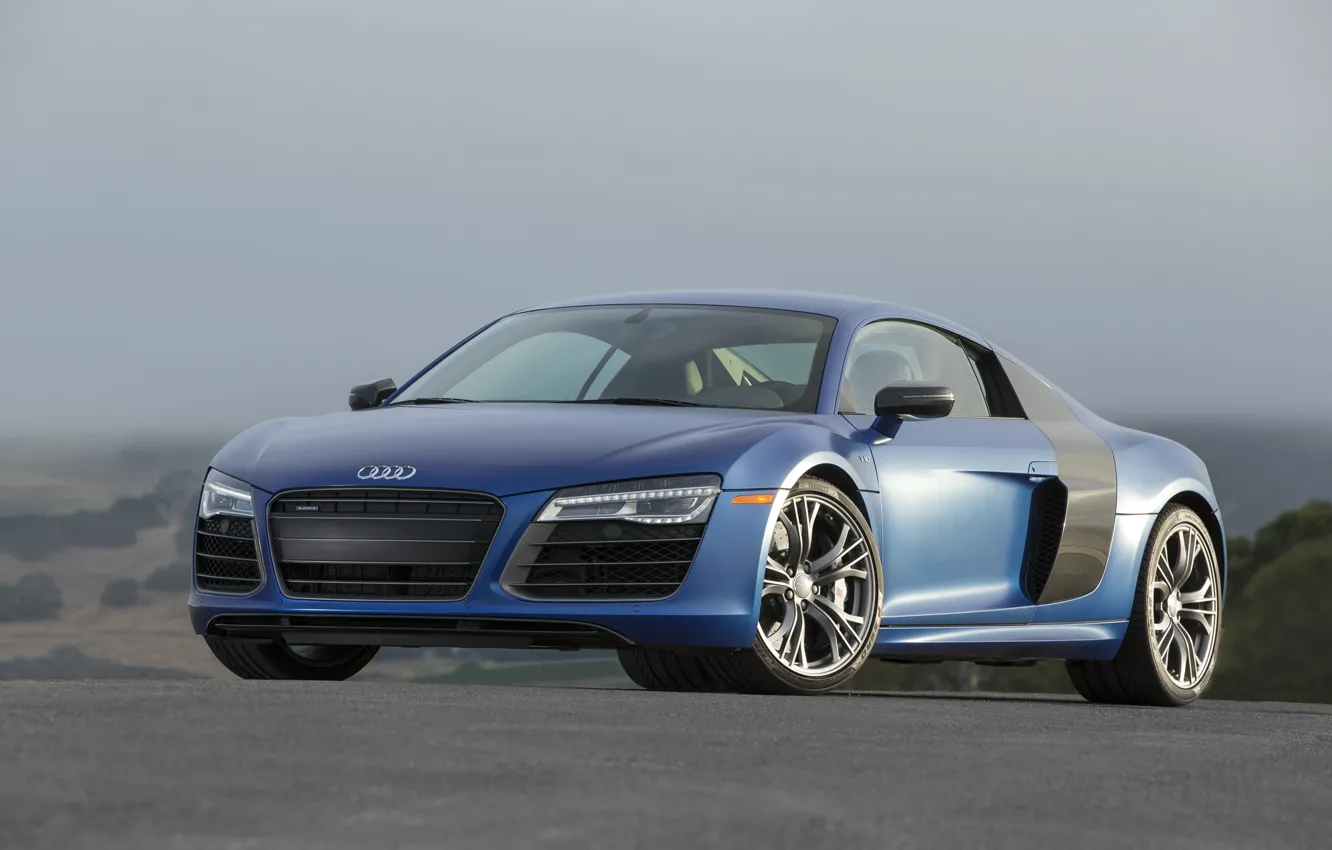 Фото обои Audi, plus, Blue, V10, R8