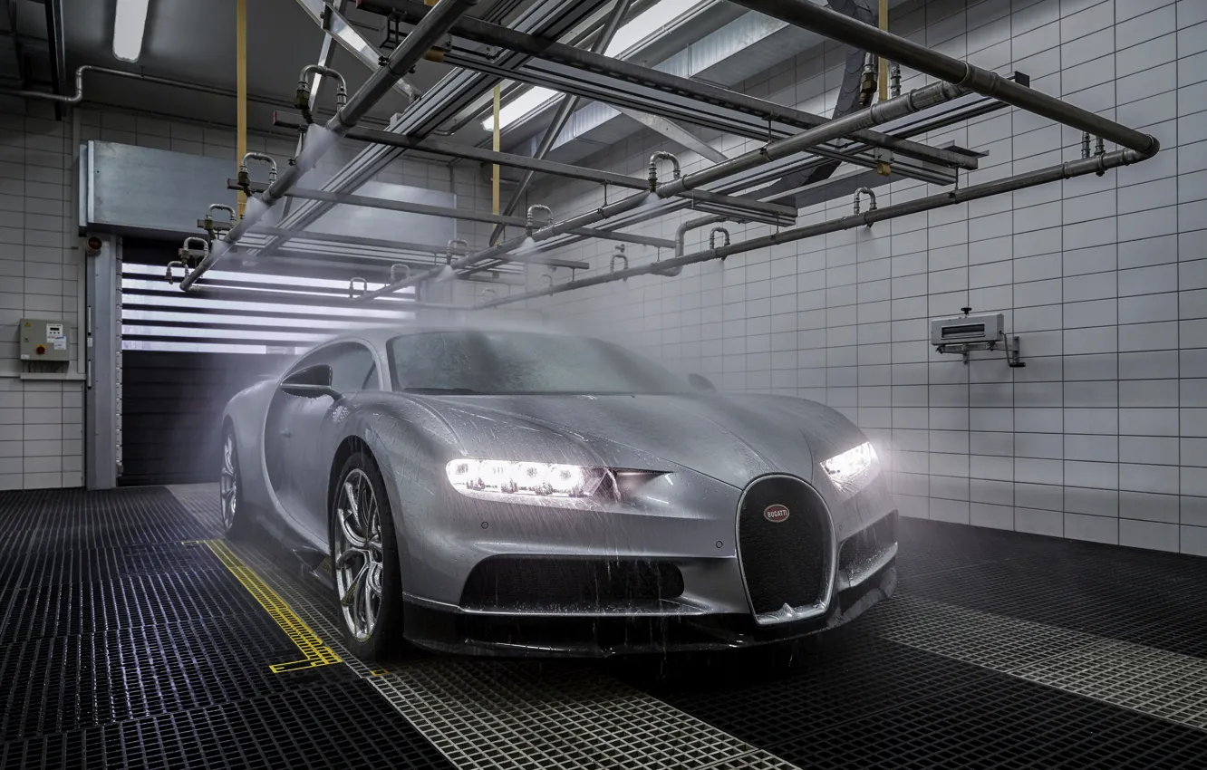 Фото обои Bugatti, душ, Chiron