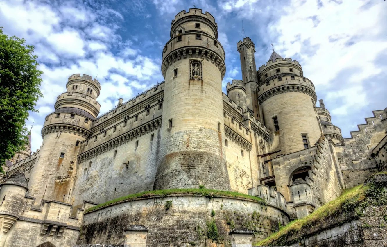 Фото обои замок, стены, башни, Chateau de Pierrefonds