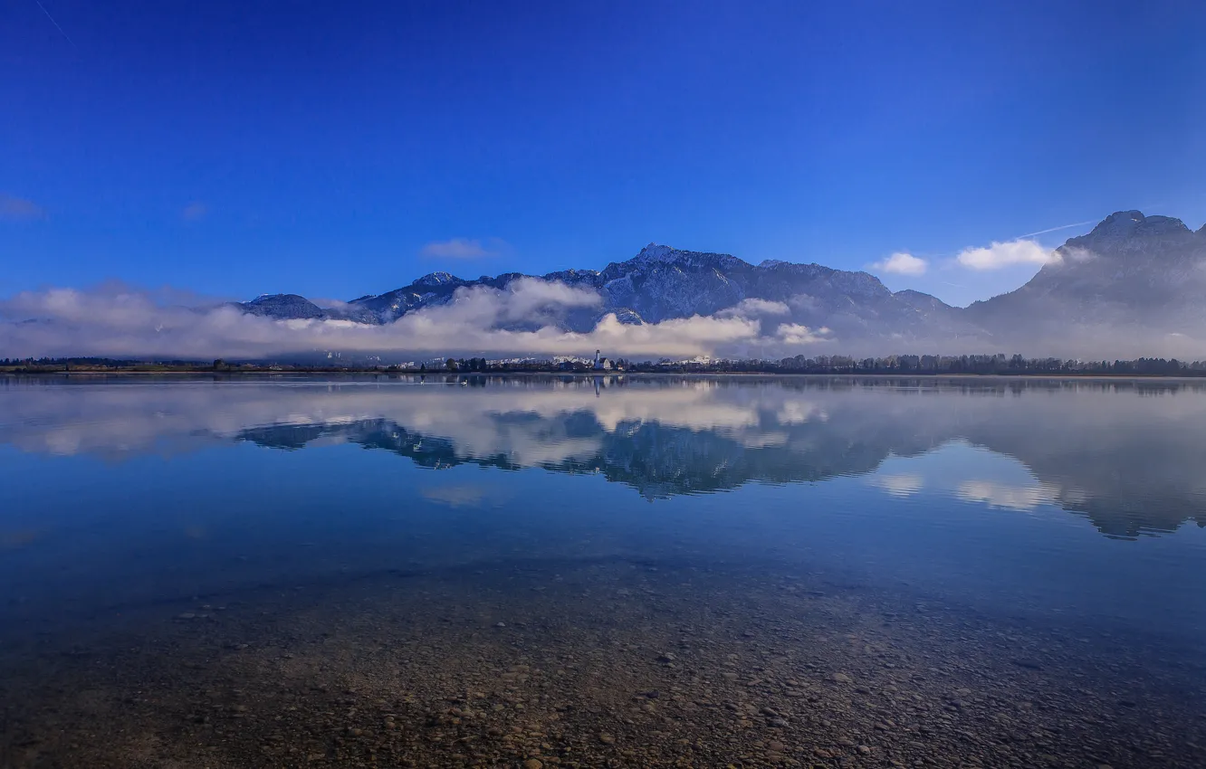 Фото обои горы, отражение, Германия, Бавария, Альпы, Germany, Bavaria, Alps