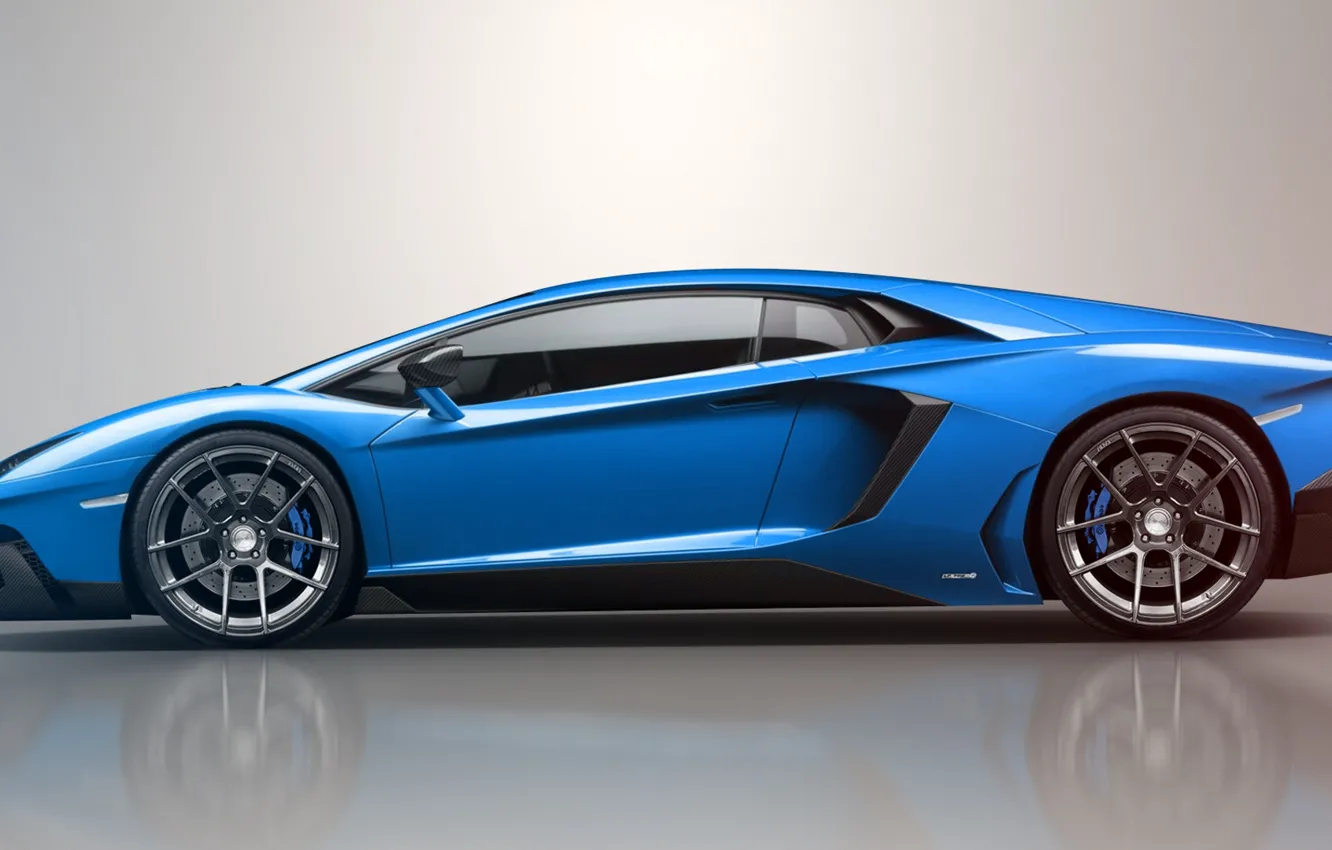 Фото обои синий, отражение, Lamborghini, ламборджини, blue, LP700-4, Aventador, ламборгини