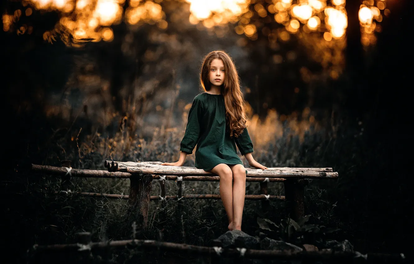 Фото обои взгляд, природа, девочка, прелесть, Sergey Piltnik