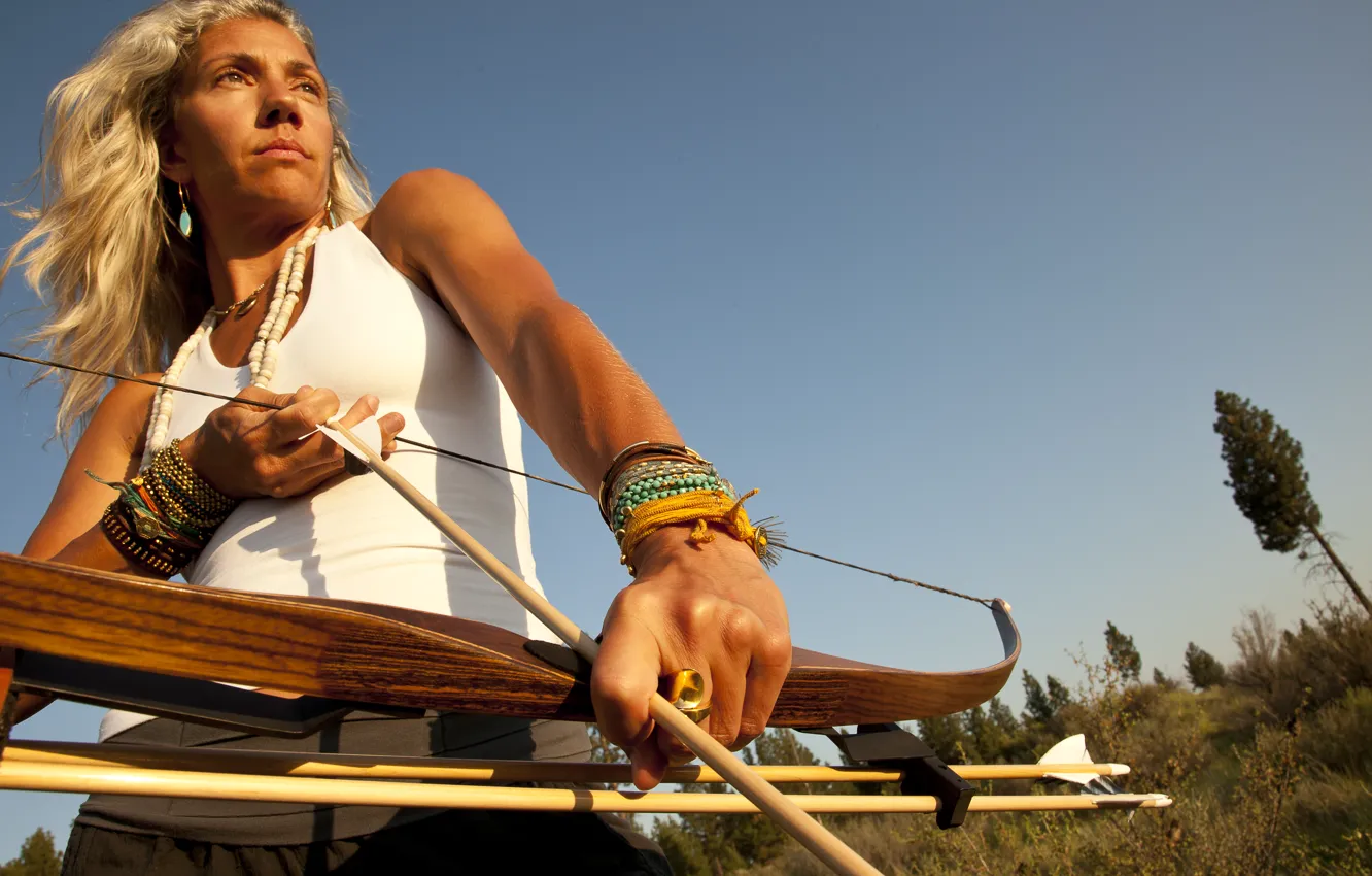 Фото обои woman, bow, archery, hunting