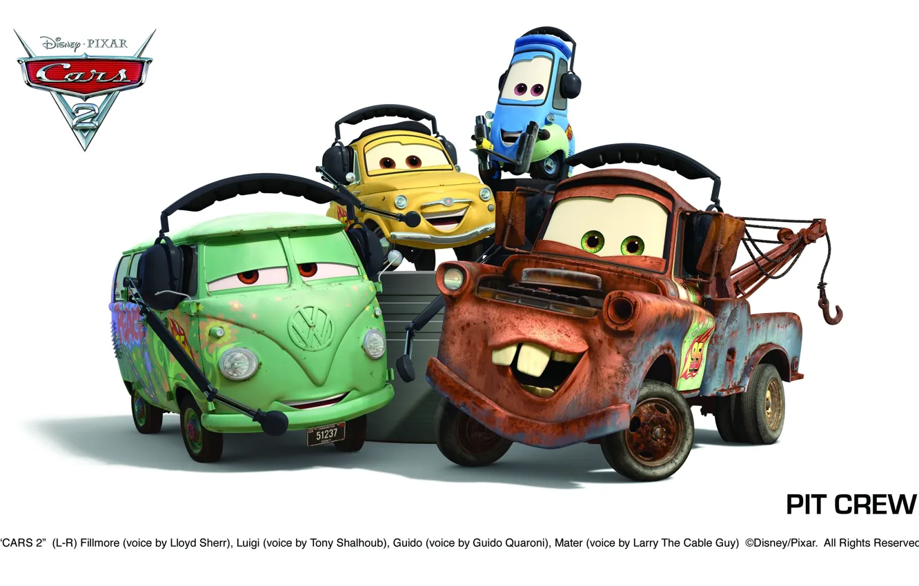 Фото обои pixar, машинки, тачки 2, cars 2, pit crew
