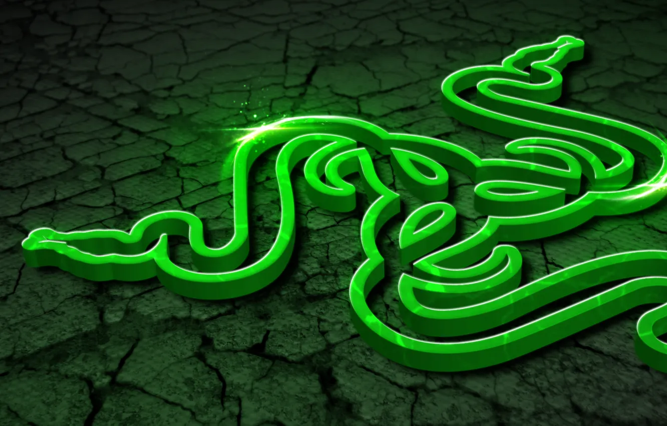 Фото обои green, wallpaper, logo, white, black, Razer, art, hi-tech