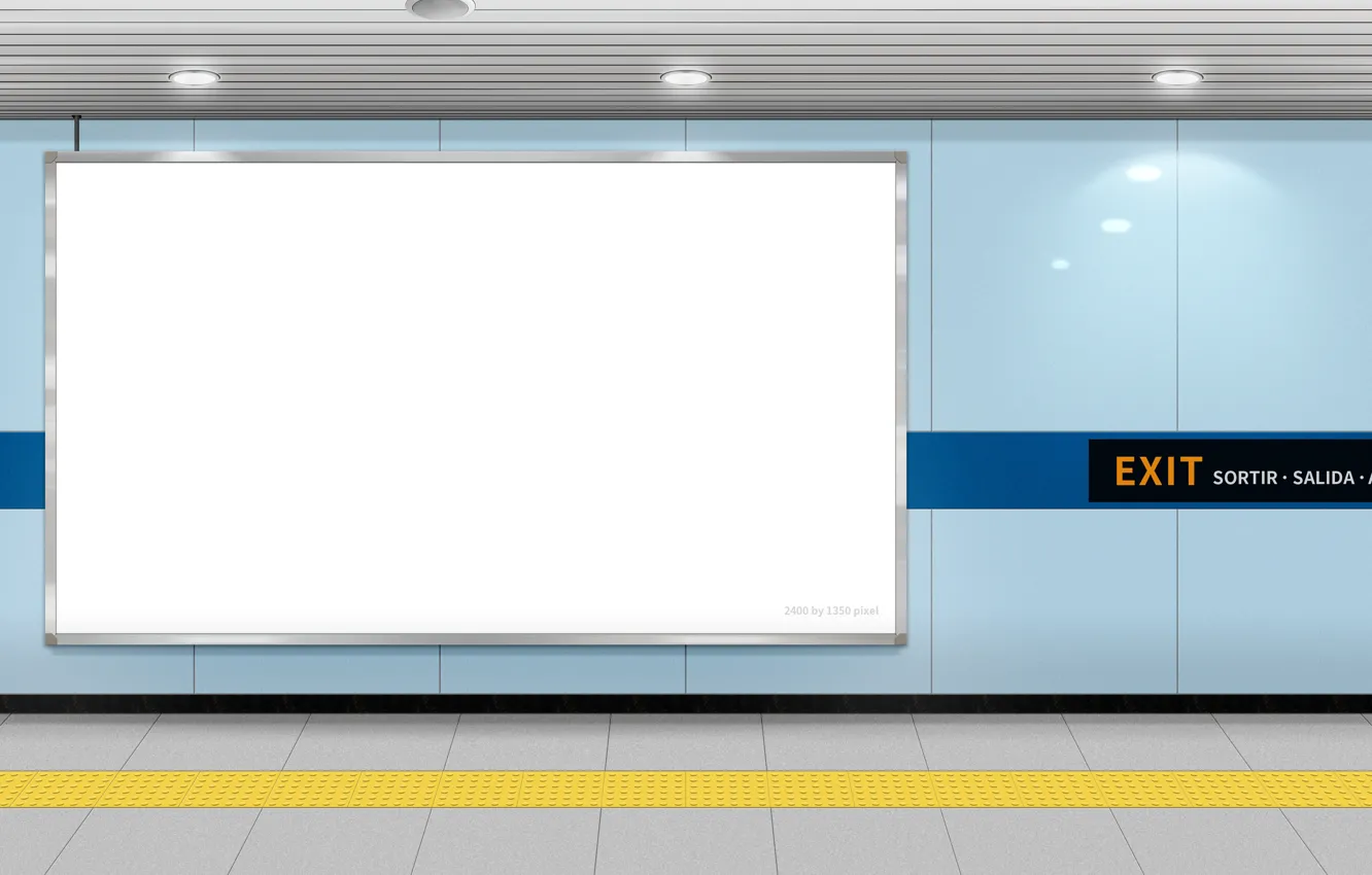 Фото обои subway, exit, billboard, template, passage, free design source