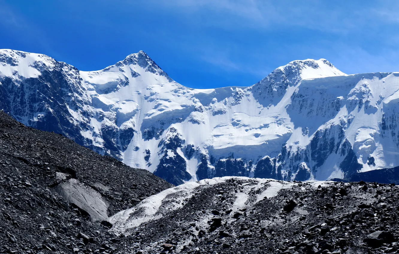 Фото обои горы, ледник, Горный Алтай, гора Белуха