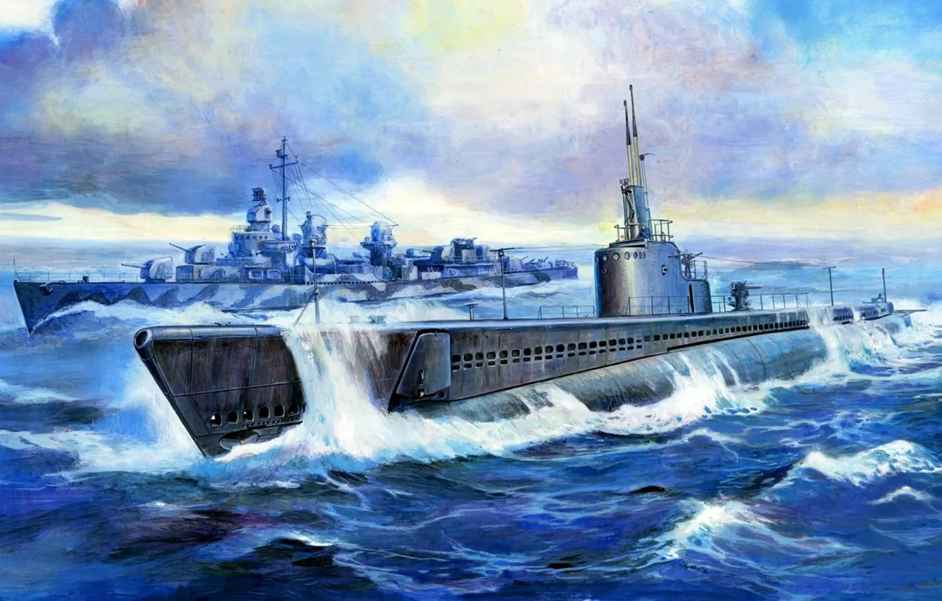 Фото обои США, Крейсерская ДПЛ, USS Gato (SS-212), американская подводная лодка, Подводная лодка типа «Гато»
