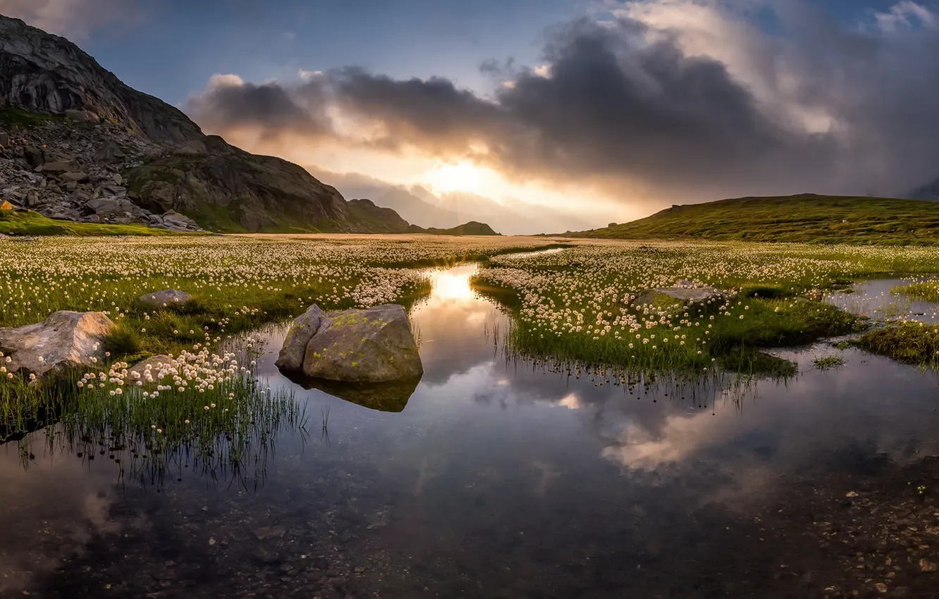 Фото обои Switzerland, landscape, Alps