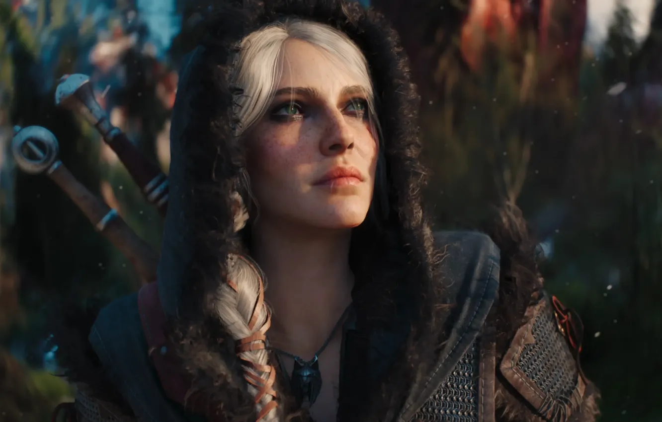 Фото обои Цири, Cirilla Fiona Elen Riannon, Ciri, Цирилла, Cirilla, Цирилла Фиона Элен Рианнон, Ведьмачка, Медальон Рыси