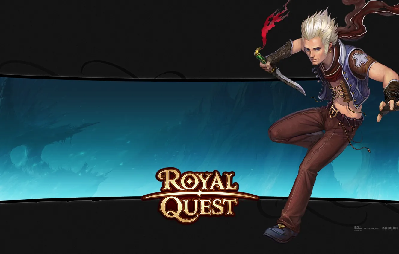 Фото обои кинжал, парень, блондин, Royal Quest, Katauri Interactive
