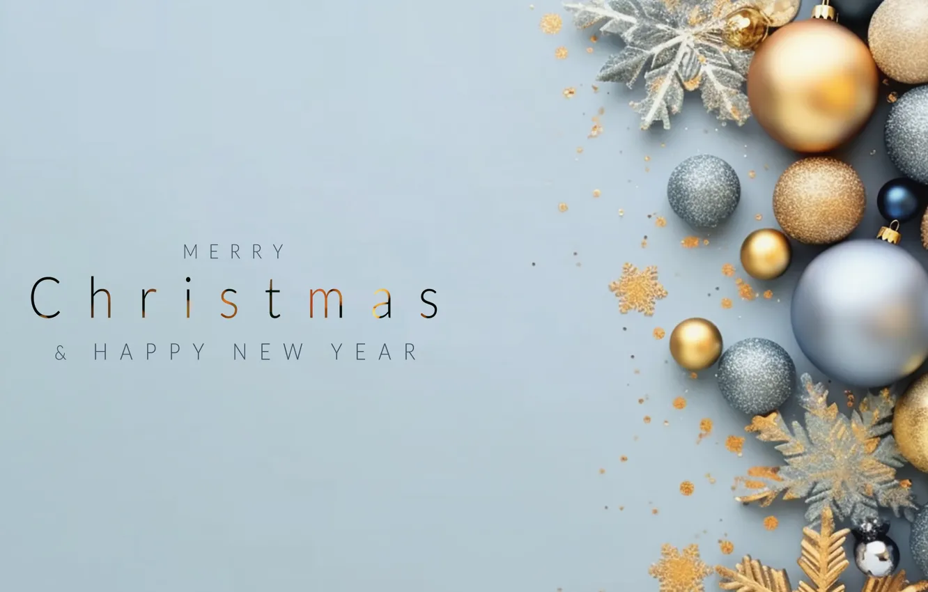 Фото обои украшения, шары, Новый Год, Рождество, golden, new year, happy, Christmas