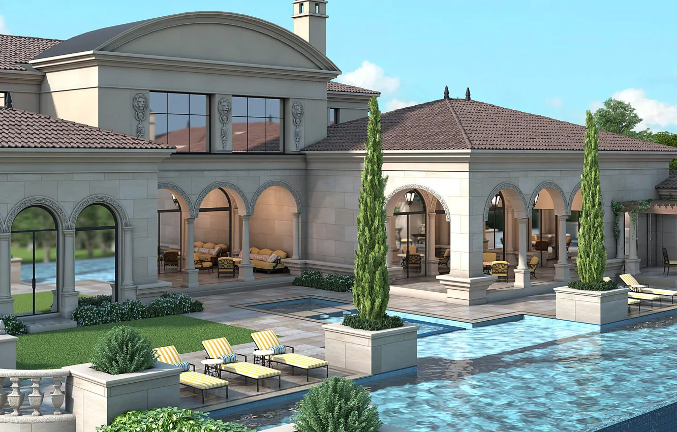 Фото обои вилла, бассейн, архитектура, проэкт, Austin – To Be Built, Villa La Dolce