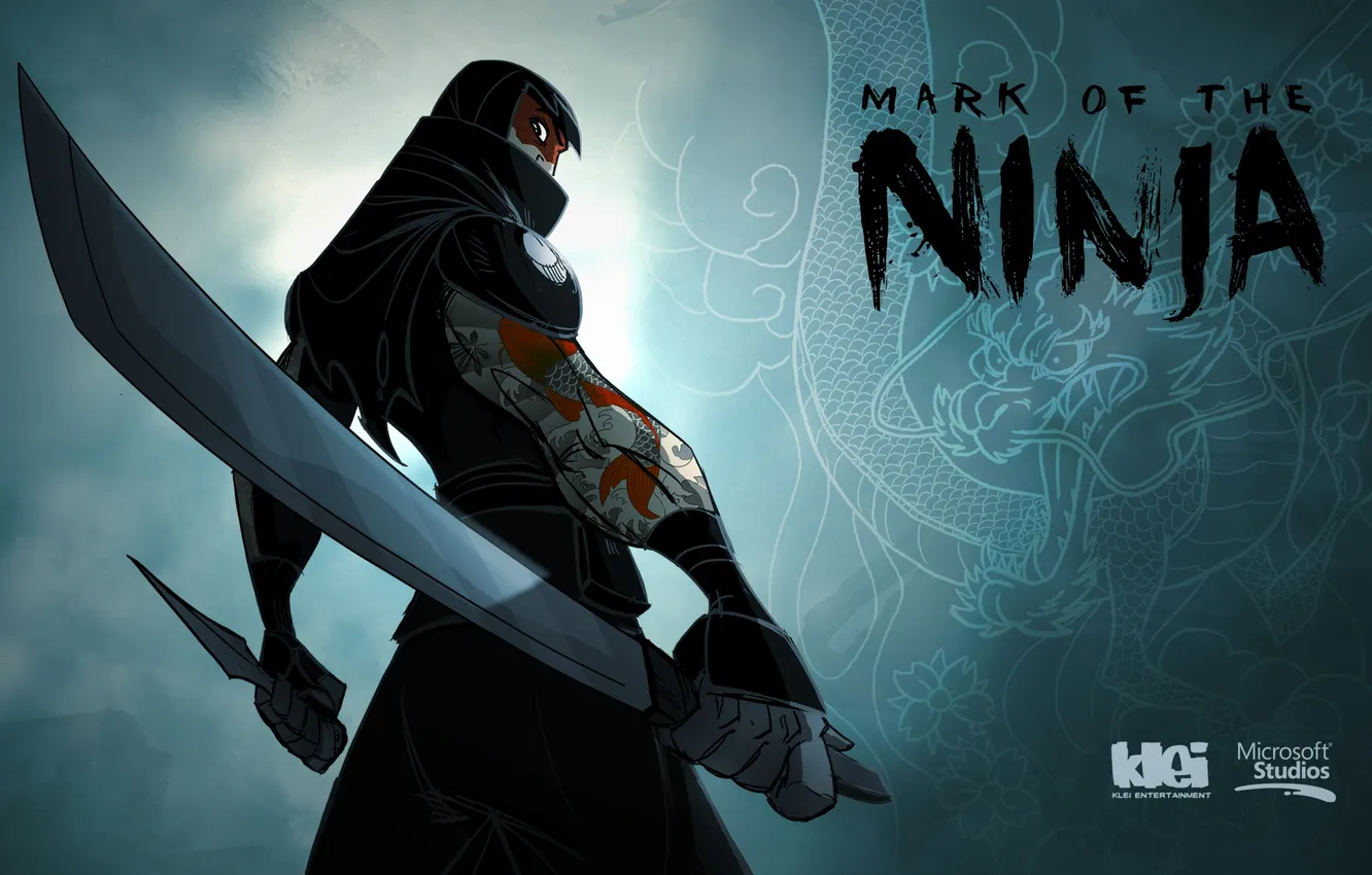 Фото обои игры, меч, тату, кинжал, ниндзя, ninja, klei, mark of the ninja