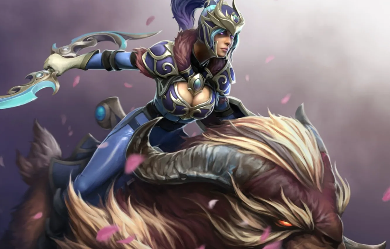 Фото обои Луна, Арт, Dota 2, Dota, Luna, Moon Rider, Selemene's Eclipse, Лунная всадница