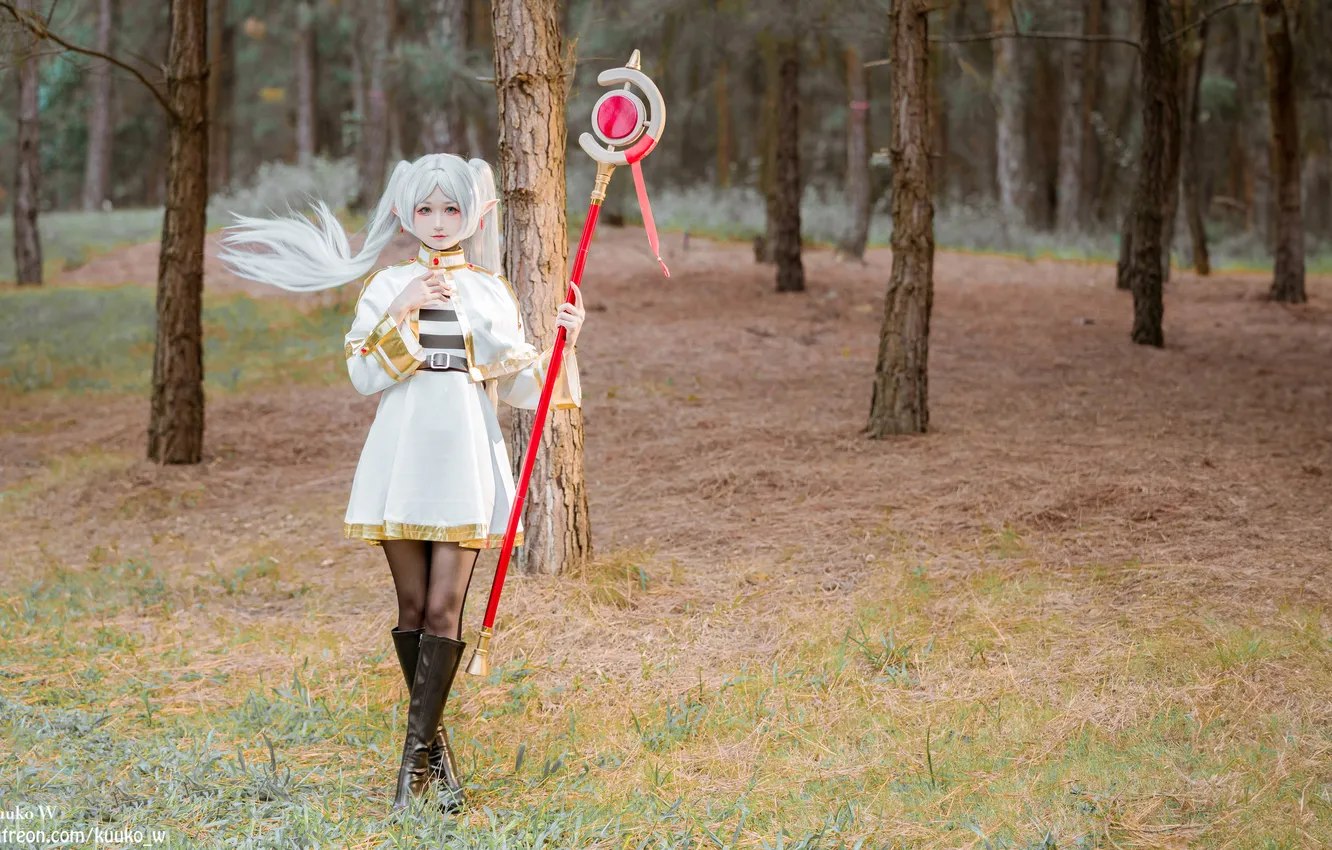 Фото обои Asian, anime, model, women, cosplay, anime girls, Frieren, Kuuko W