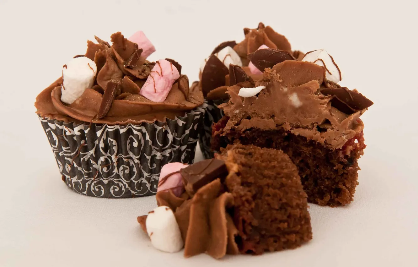 Фото обои chocolate, cupcake, rocky road