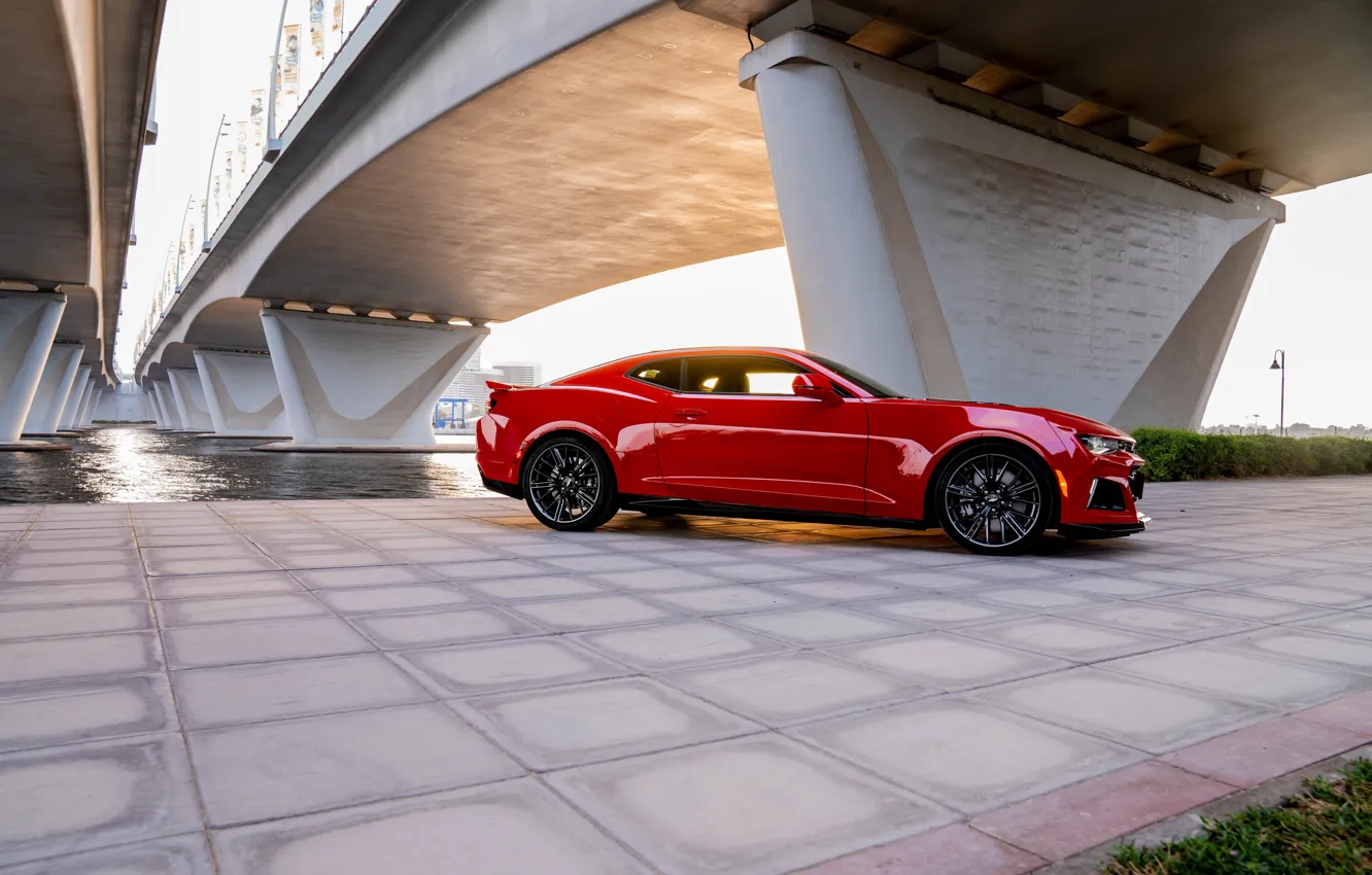 Фото обои Chevrolet, Camaro, Chevrolet Camaro ZL1, side view